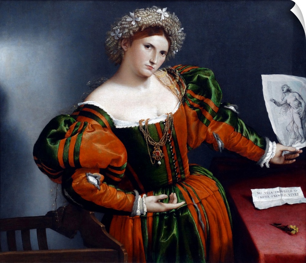 Portrait of a Woman inspired by Lucretia' by Lorenzo Lotto, Italian painter, draughtsman and illustrator, traditionally pl...