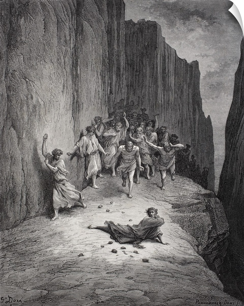 Engraving By Gustave Dore, 1832-1883, French Artist And Illustrator, For Purgatory By Dante Alighieri, Canto XV, Lines 103...