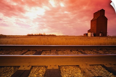Railroad Track And Grain Elevator