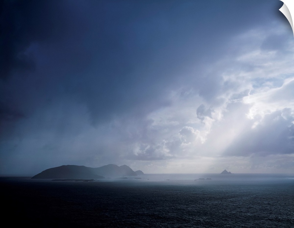 Rainclouds over Blasket islands, co Kerry, Ireland.