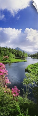 River Leading To A Mountain, Ballinahinch, Connemara, Republic Of Ireland