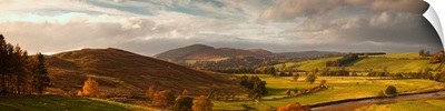 Road Winding Through Autumn Landscape; Scottish Borders, Scotland