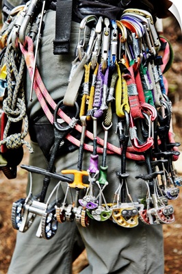 Rock climbing equipment in the Adirondacks, New York