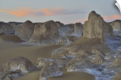 Rock Formations At Dusk In White Desert, Sahara Desert, New Valley Governorate, Egypt