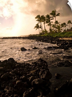 Rocky Coastline, Poipu, Kauai, Hawaii
