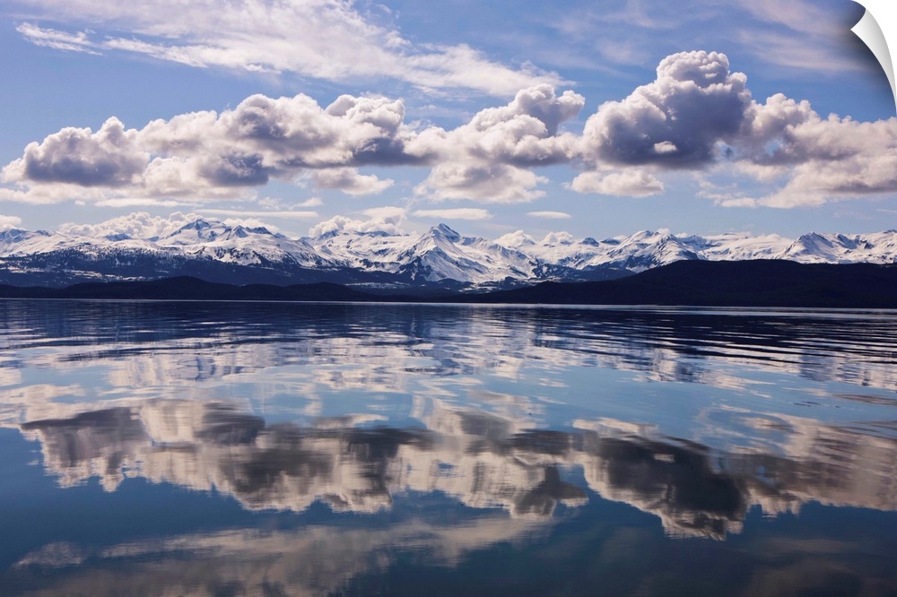 Scenic View Of The Chilkat Mountains Reflecting In Lynn Canal, Juneau, Alaska