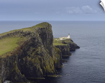 Scottish Coast With Neist Point Lighthouse On The Isle Of Skye In Scotland, UK