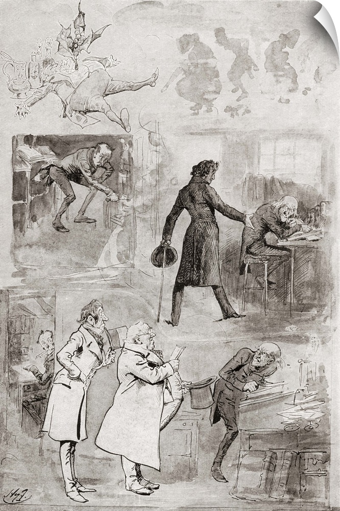 Scrooge Objects to Christmas. Illustration for the novella A Christmas Carol