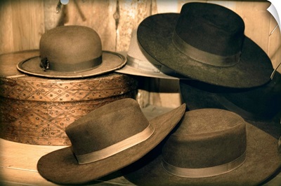 Selection Of Old-Fashioned Hats In Sepia Tones