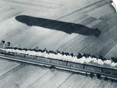 Shadow Of The Fast Zeppelin Air Ship Schwaben, WWI