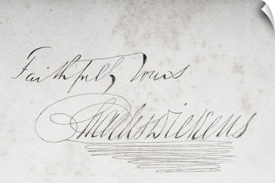 Signature Of Charles Dickens, 1812-1870. From The Book Bleak House