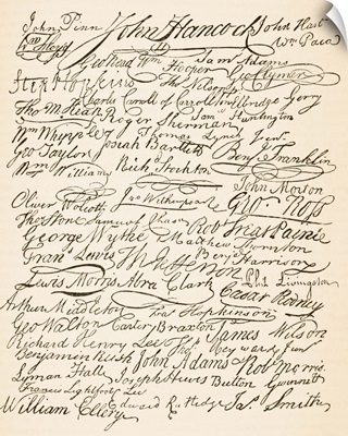 Signatures Attached To The Declaration Of American Independence