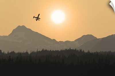 Silhouette Of A Floatplane, Chilkat Mountains, Tongass National Forest, Alaska