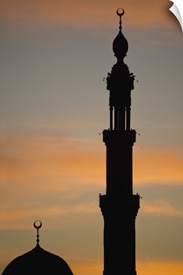 Silhouette Of Mosque At Dawn; Egypt