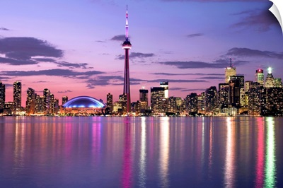 Skyline At Night From Centre Island, Toronto, Ontario, Canada