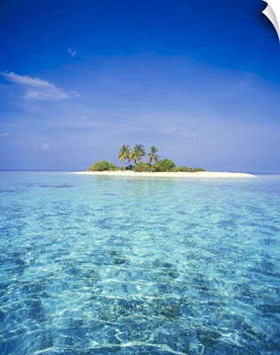 Small Island In The Maldives With Palm Trees And White Sand, Maldives