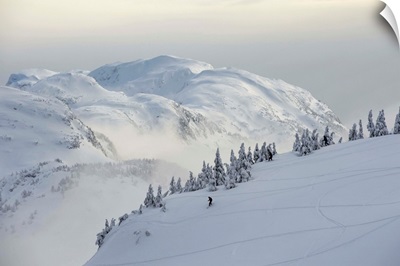 Snowboarders And Skiers Enjoy The Fresh Snow, Juneau, Alaska