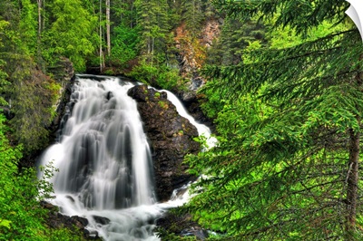 South Fork Eagle River Falls near Eagle River, Southcentral Alaska, Summer, HDR