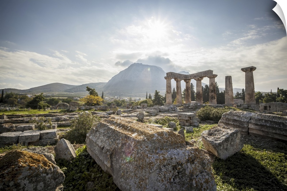 Stone Ruins, Temple Of Apollo, Corinth, Greece
