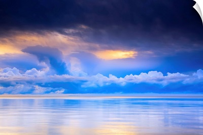 Storm Clouds And Lake Winnipeg At Sunrise, Gimli, Manitoba, Canada