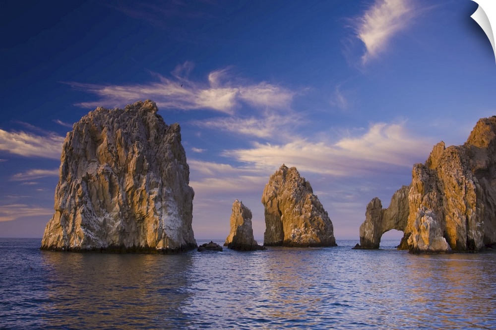 Sunrise on Land's End, Los Arcos rock formations.