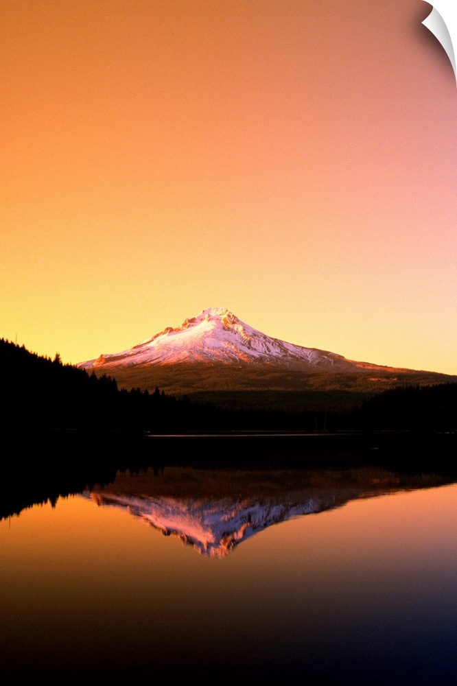 Sunset At Trillium Lake, Mt. Hood, Oregon, Usa