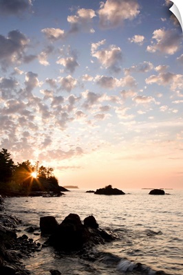 Sunset On The South Shores Of Lake Superior; Michigan, United States Of America