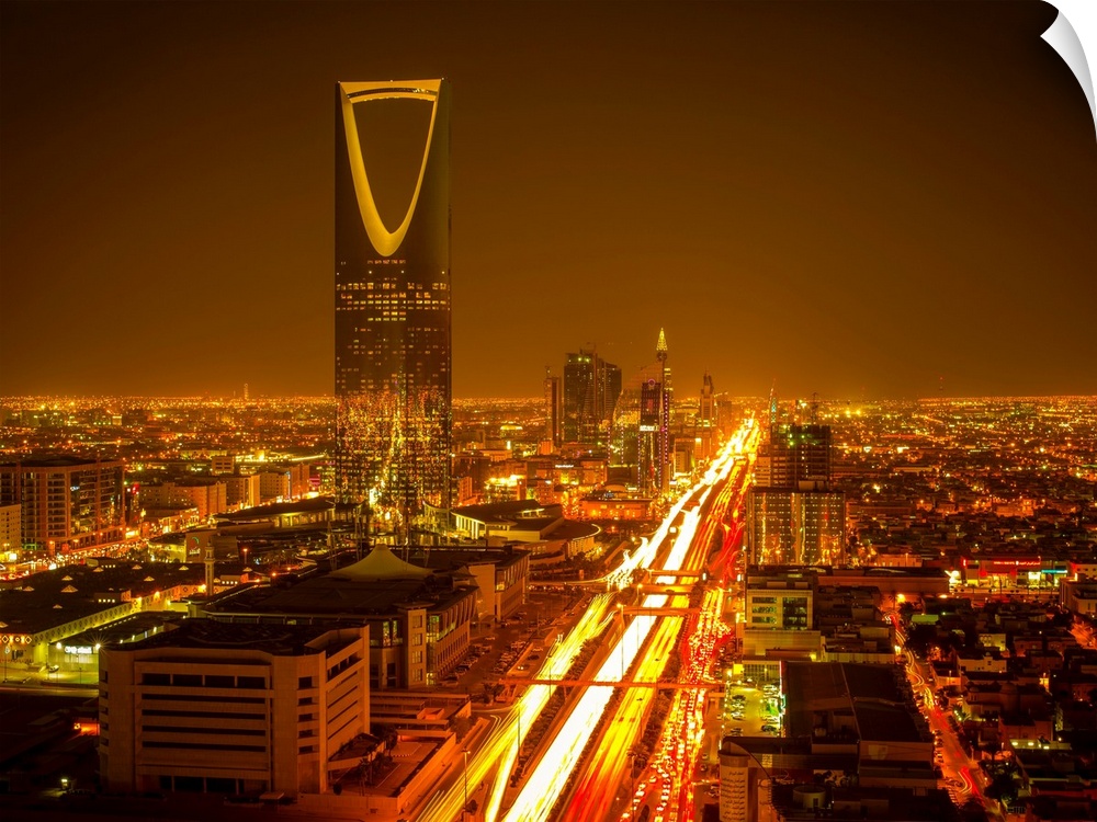 Sunset over Riyadh. Riyadh, Saudi Arabia.
