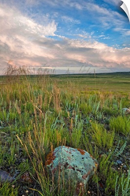 Sunset over the prairies in Grasslands National Park, Saskatchewan, Canada