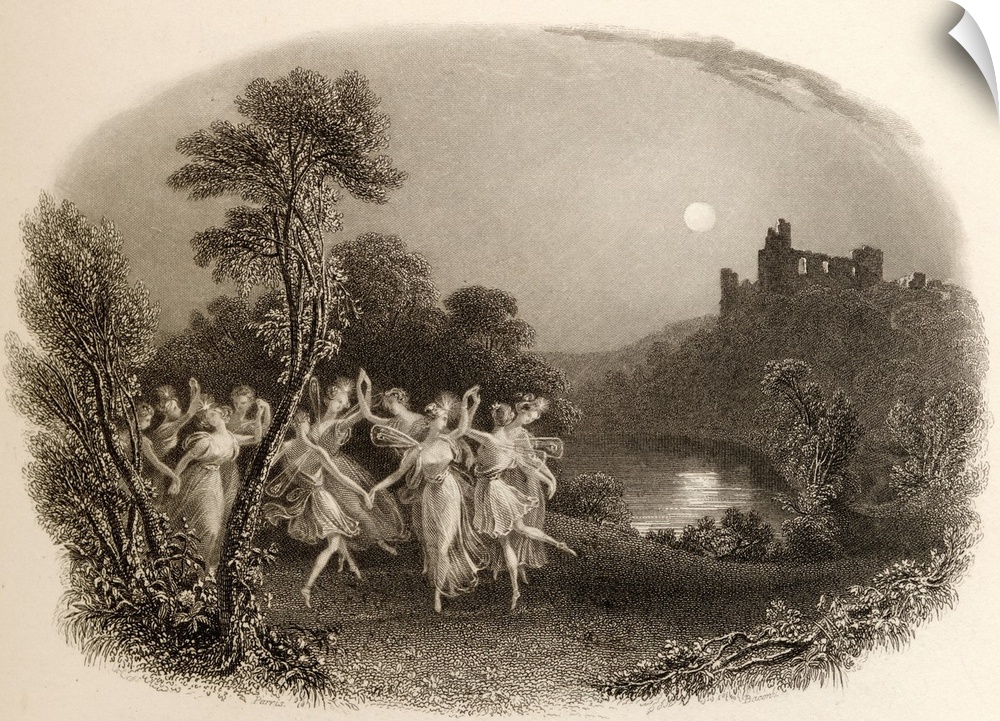 The Dance Of The Fairies. Engraved By F. C. Lewis From A 19th Century Print By E. T. Parris.