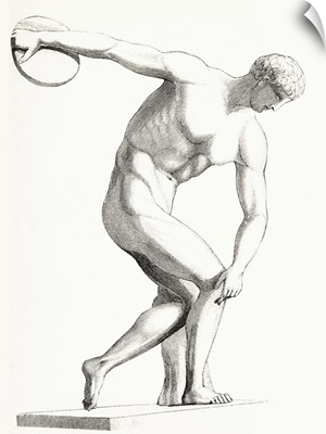 The Discobolus of Myron. From The National Encyclopaedia, published c.1890