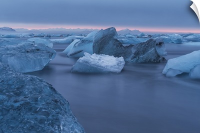 The Iceberg Filled Waters Near Jokulsarlon, Along The South Coast Of Iceland, Iceland
