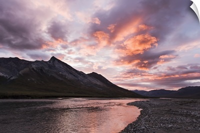 The Noatak River At Sunset, Brooks Range, Arctic Alaska, Summer