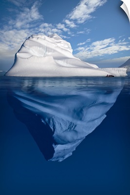 Tourists Exploring An Iceberg On The Canadian Arctic; Nunavut, Canada