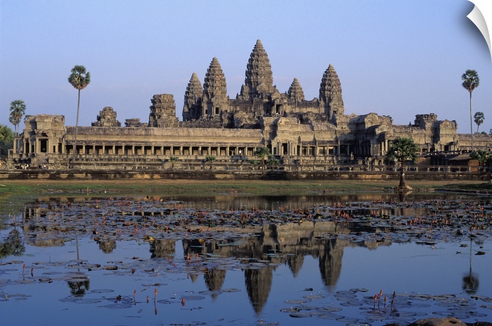 Towers Of Angkor Wat And Lake