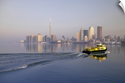 Tugboat And City Skyline, Toronto, Ontario, Canada
