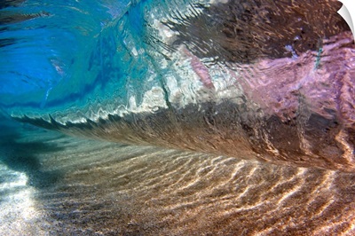 Underwater view of a breaking wave, Hawaii