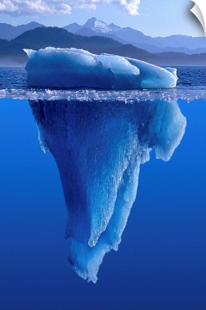 View Of An Iceberg Above And Below The Surface Of The Water