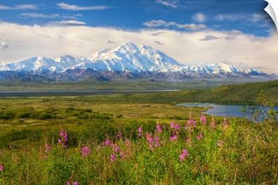 View of the north side of Mt. McKinley on a sunny day