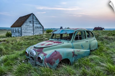 Vintage Car On A Farmstead, Saskatchewan, Canada