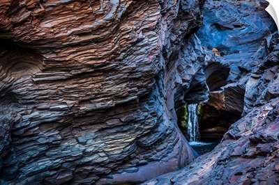 Waterfall And Blue Rock, Hamersley Gorge, The Pilbara, Western Australia, Australia
