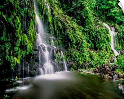 Waterfall on Southeast coast of Upolu Island, Upolu Island, Samoa
