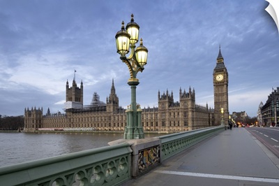 Westminster Bridge Looking Towards Big Ben And The Houses Of Parliament