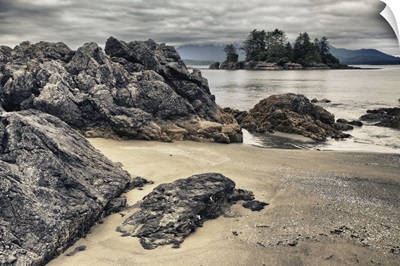 Whaler Islet With View Towards Flores Island, Vancouver Island British Columbia Canada