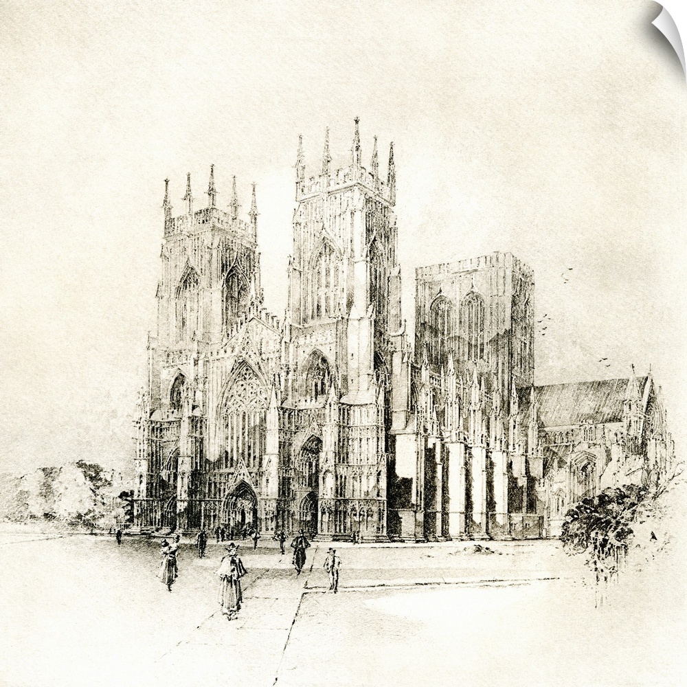 York Minster, York, England. West Front In Late 19th Century. From Picturesque History Of Yorkshire, Published C.1900.