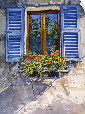 Window with Blue Shutters