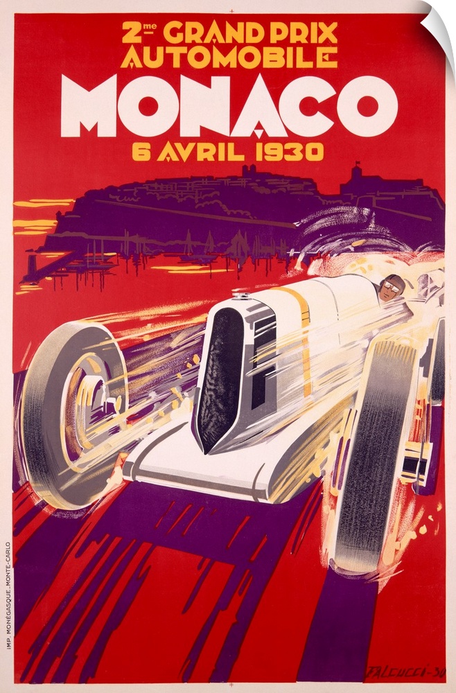 Vintage Poster, 2nd Monaco Grand Prix, Autoracing