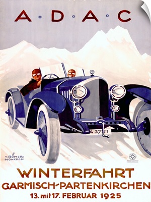 A.D.A.C., Winterfahrt, 1925, Vintage Poster