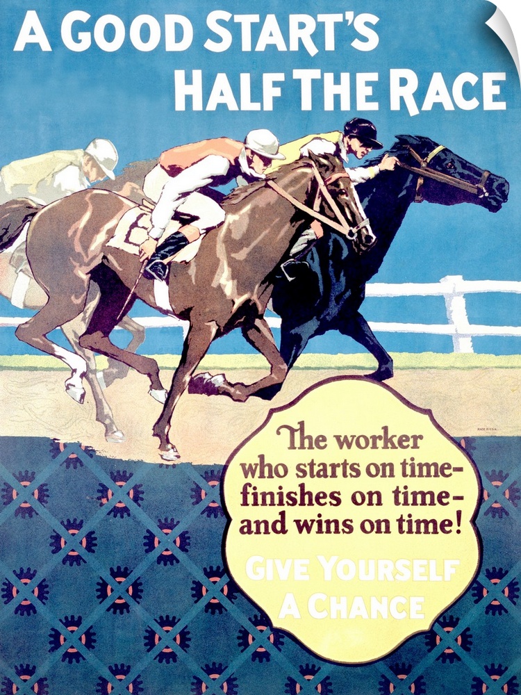 Vintage Sport Motivation Poster, Horse Racing