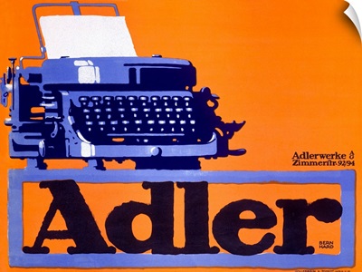 Adler, Typewriter, Vintage Poster